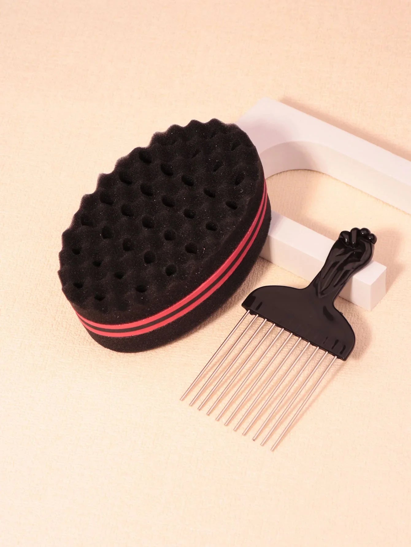 Sponge Hair Brush & Comb Set