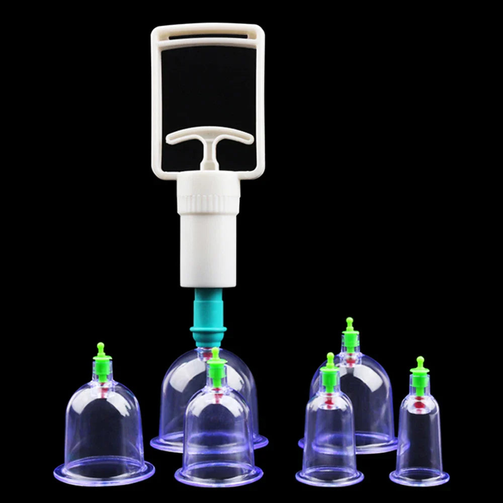 6-Piece Vacuum Cupping Set with Pumping Gun