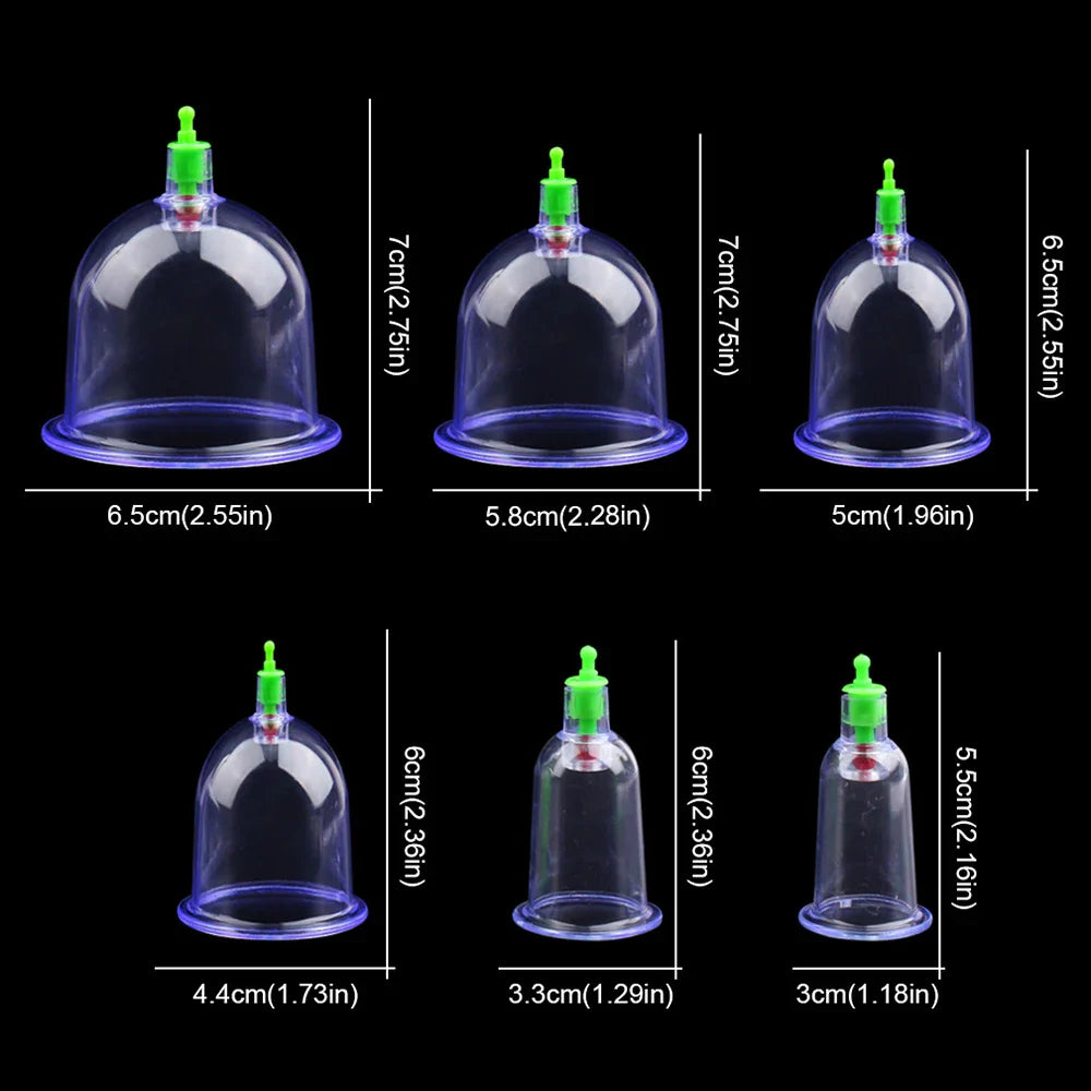 6-Piece Vacuum Cupping Set with Pumping Gun
