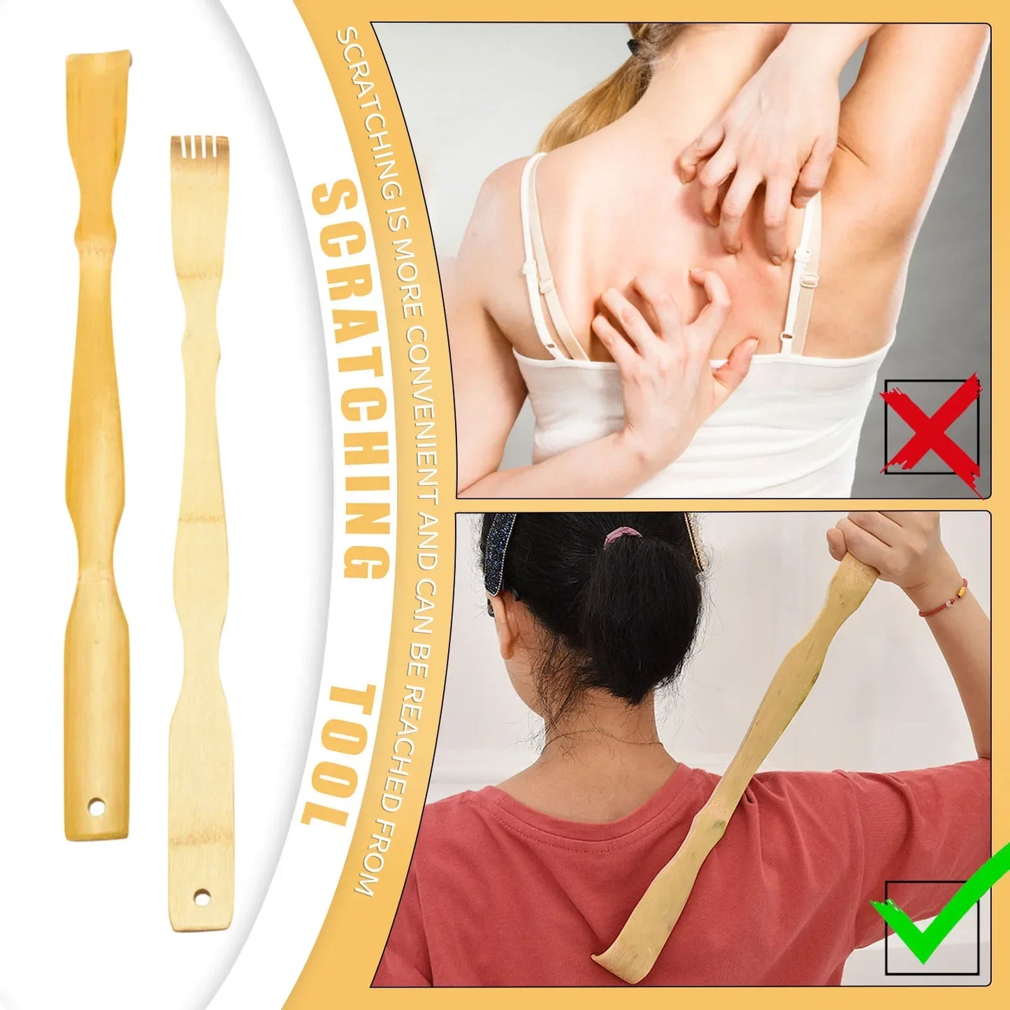 Bamboo Back Scratcher & Massage Roller