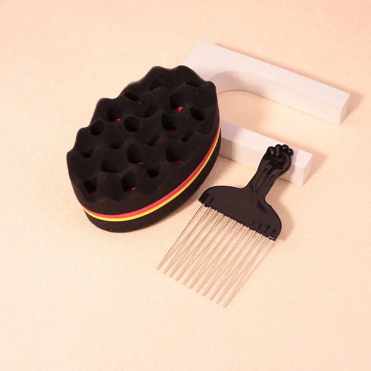 Sponge Hair Brush & Comb Set