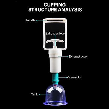 6-Piece Vacuum Cupping Set with Pumping Gun