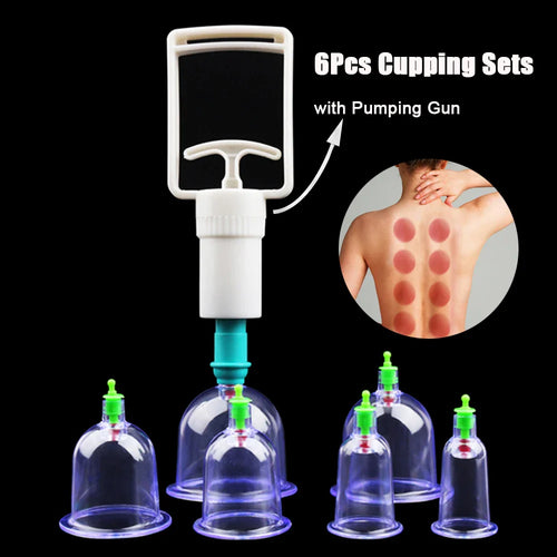 6-Piece Vacuum Cupping Set with Pumping Gun