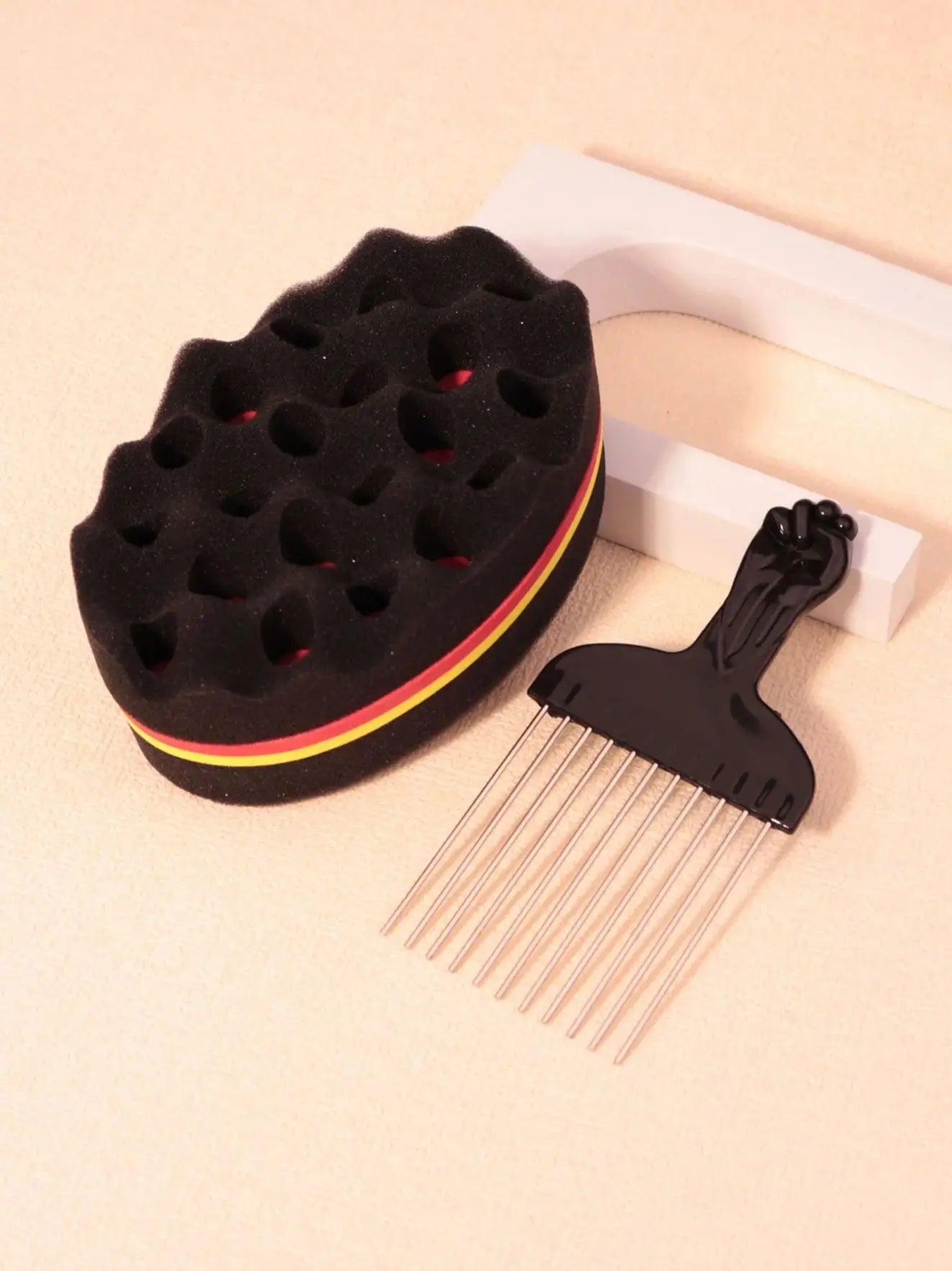 Sponge Hair Brush & Comb Set